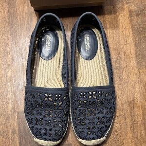 Michael Kors Dark Blue Eyelet Espadrilles